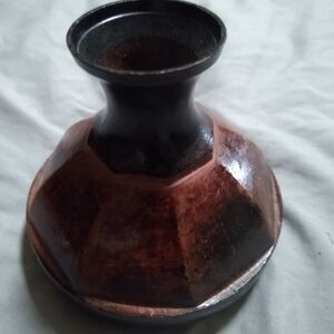 Vintage Copper and Black Vase